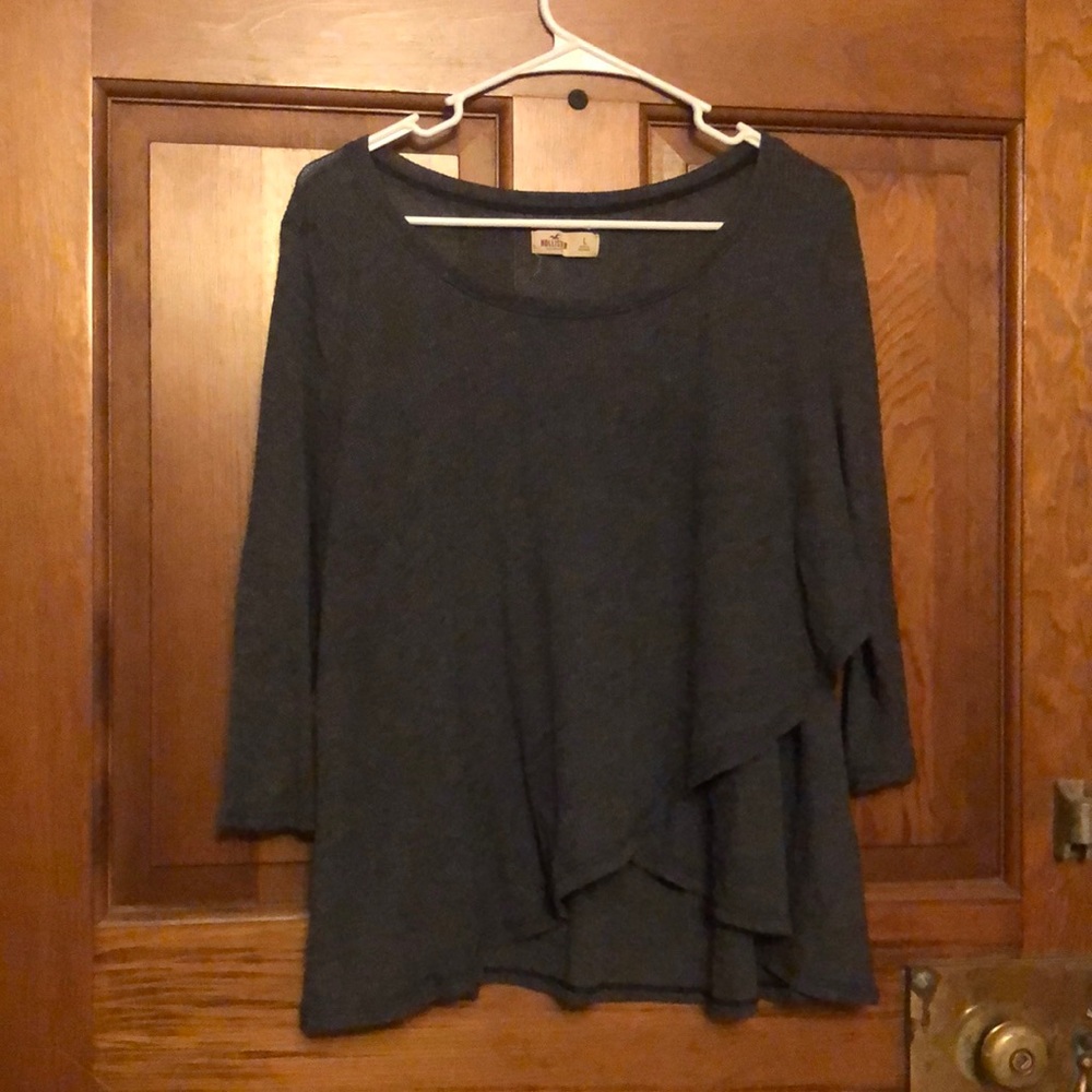 Hollister draped front waffle knit shirt, women’s large